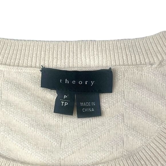 Theory Hannalor Evian Wool Blend Jacquard Sweater Sz S - Picture 3 of 8